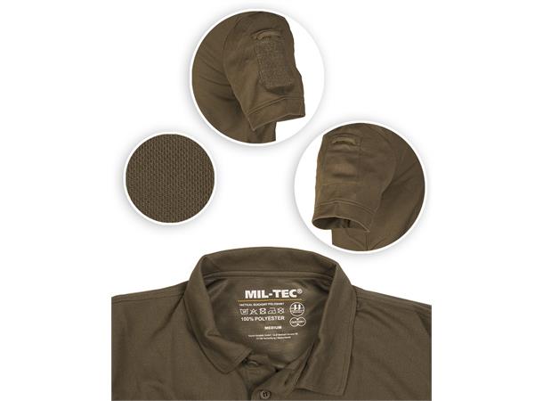 Mil-Tec Taktisk kortermet poloskjorte Herre, Olivengrønn, XL
